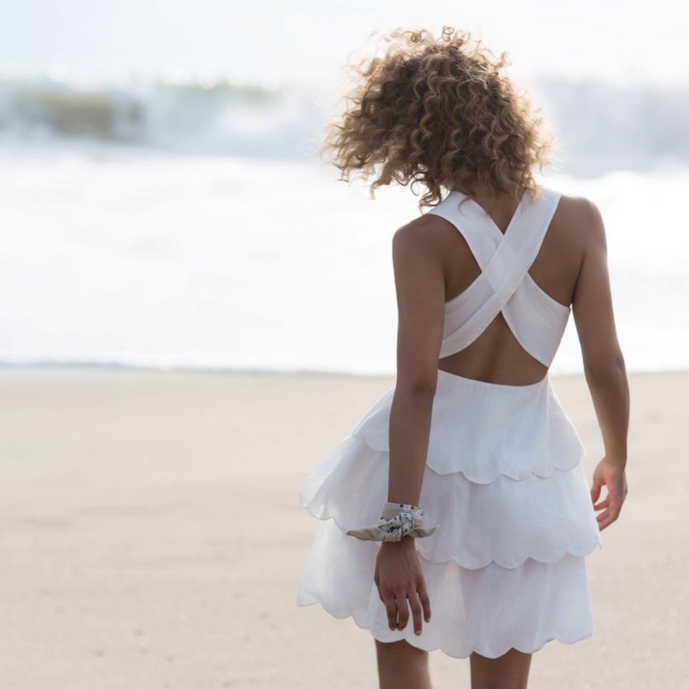 Marysia san onofre dress white scallop hem - Picture 1 of 4